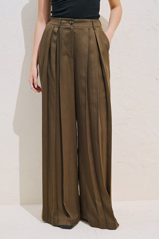 Tansy Pleated Trousers Brown