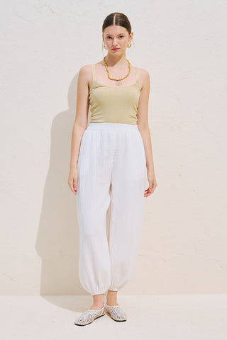 Muslin Balloon Trousers White