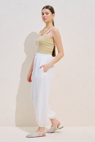 Muslin Balloon Trousers White