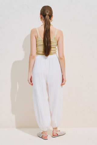 Muslin Balloon Trousers White