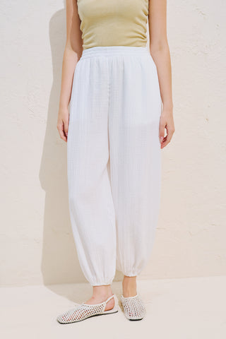 Muslin Balloon Trousers White