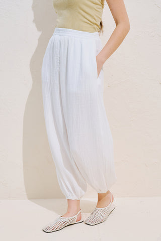 Muslin Balloon Trousers White