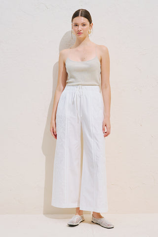 Limited Edition Embroidered Trousers Ecru