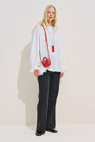 Limited Edition Embroidered Voluminous Blouse Ecru