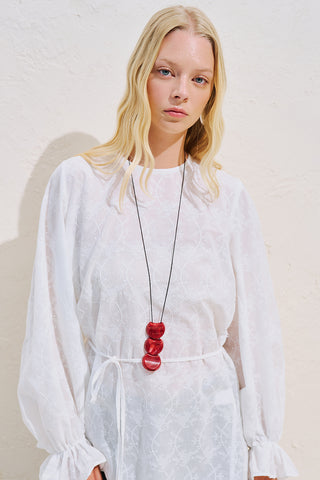 Limited Edition Embroidered Voluminous Blouse Ecru