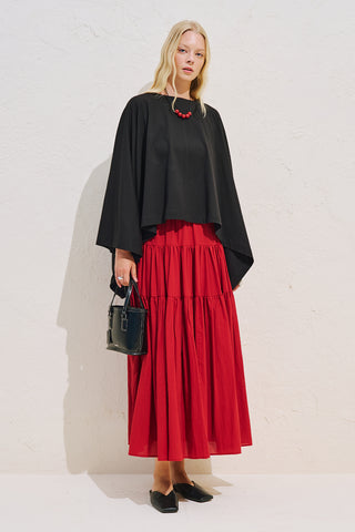 Voluminous Cape Blouse Black
