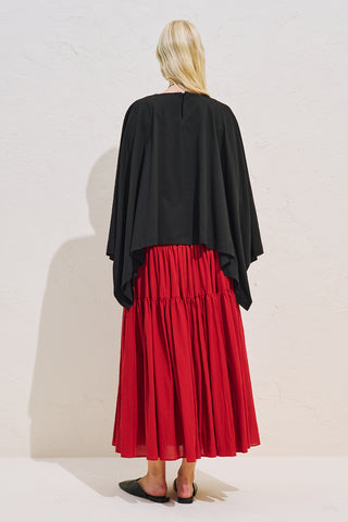 Voluminous Cape Blouse Black