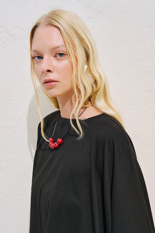 Voluminous Cape Blouse Black
