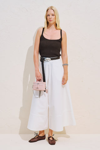 Skirt Effect Trousers With Trim Detail Ecru