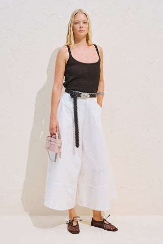 Skirt Effect Trousers With Trim Detail Ecru