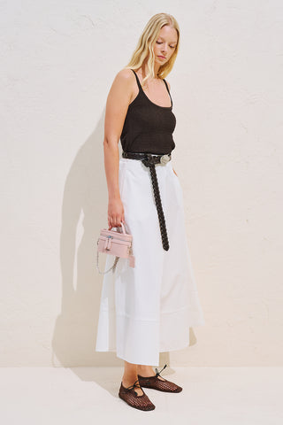 Skirt Effect Trousers With Trim Detail Ecru