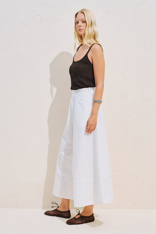 Skirt Effect Trousers With Trim Detail Ecru