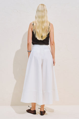 Skirt Effect Trousers With Trim Detail Ecru