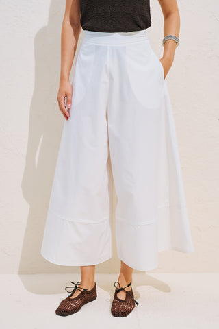 Skirt Effect Trousers With Trim Detail Ecru