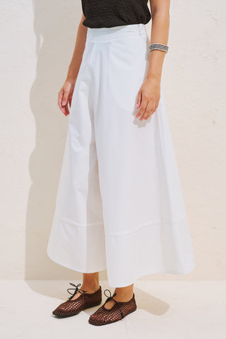 Skirt Effect Trousers With Trim Detail Ecru