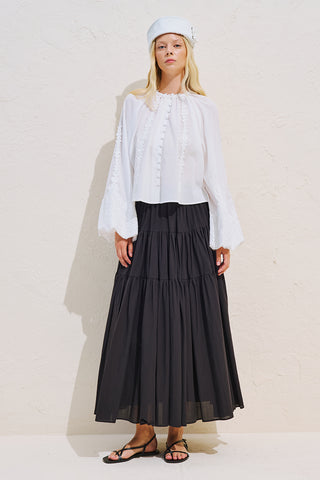 Voluminous Shirt With Lace Sleeves Ecru