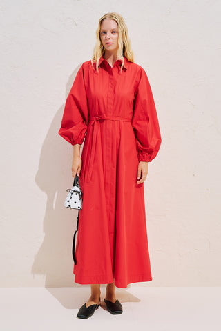 Edith Shirt Dress Red