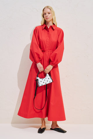 Edith Shirt Dress Red