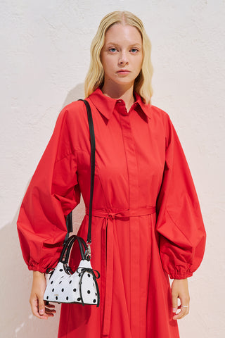 Edith Shirt Dress Red