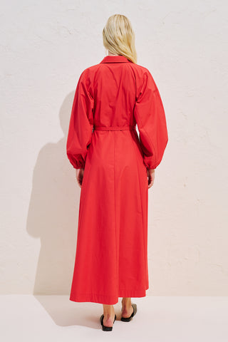 Edith Shirt Dress Red