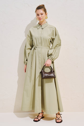 Edith Shirt Dress Sage Green