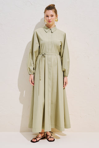 Edith Shirt Dress Sage Green