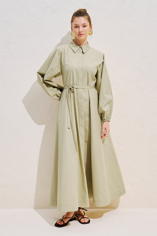 Edith Shirt Dress Sage Green