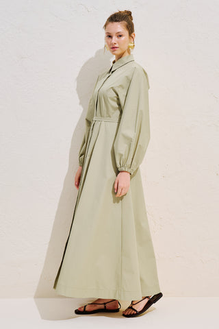 Edith Shirt Dress Sage Green