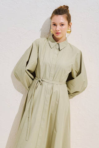 Edith Shirt Dress Sage Green