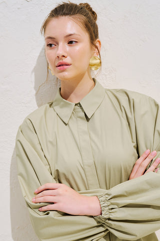 Edith Shirt Dress Sage Green