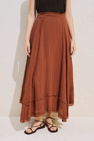 Asymmetric Panelled Draped Skirt Tile