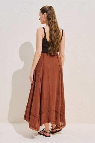 Asymmetric Panelled Draped Skirt Tile