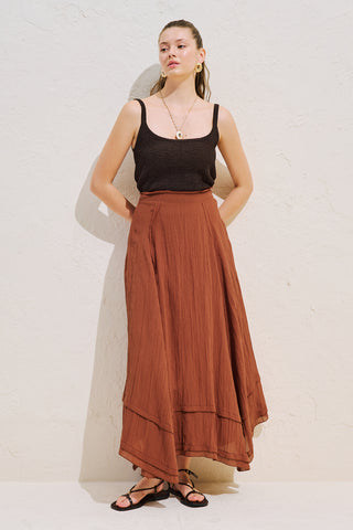 Asymmetric Panelled Draped Skirt Tile