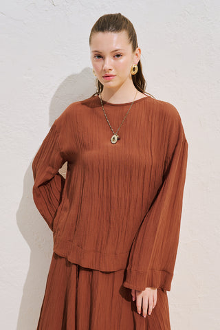 Draped Wide Sleeve Blouse Tile