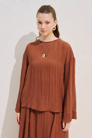 Draped Wide Sleeve Blouse Tile