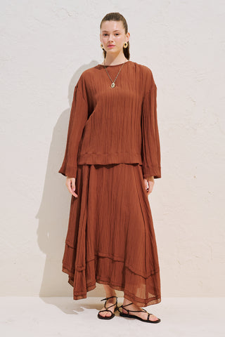 Draped Wide Sleeve Blouse Tile