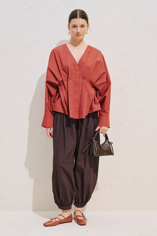 Pleated Waist Statement Shirt Tile
