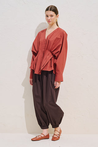 Pleated Waist Statement Shirt Tile