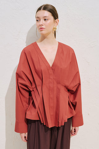 Pleated Waist Statement Shirt Tile