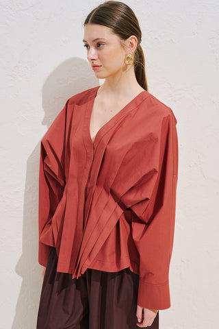 Pleated Waist Statement Shirt Tile