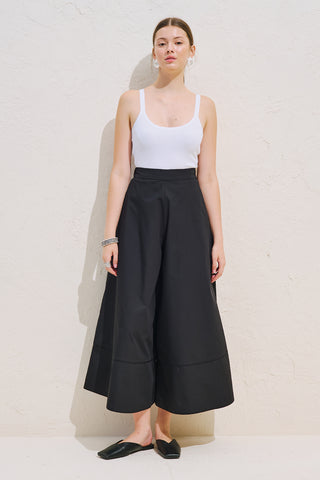 Skirt Effect Trousers With Trim Detail Black
