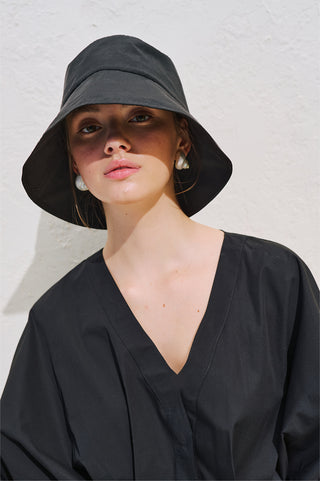 Drawstring Bucket Hat Black