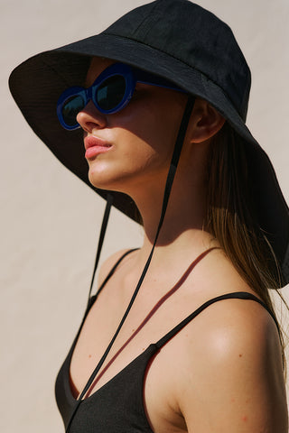 Tulip Wide Tie Hat Black