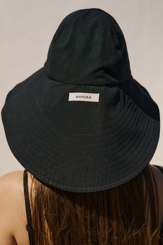 Tulip Wide Tie Hat Black