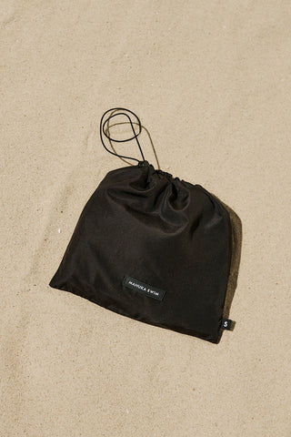 Printed Modest Swim Set With Bag Black