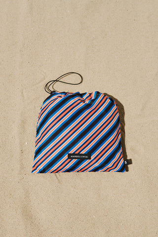 Printed Modest Swim Set With Bag Dark Brown