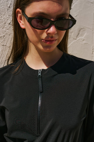 Pleated Swim Dress Black