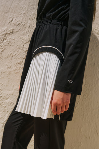 Pleated Swim Dress Black