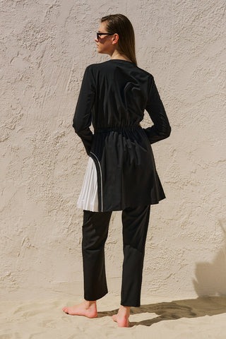 Pleated Swim Dress Black