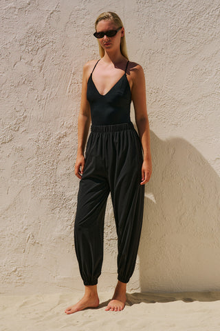 Ruched Jogger Swim Trousers Black